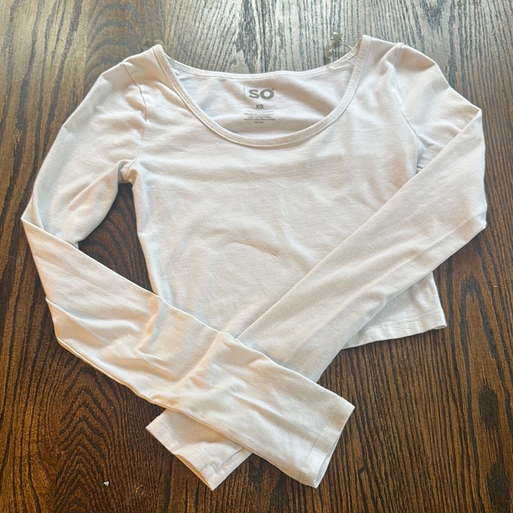 SO Women's White Long Sleeve Top